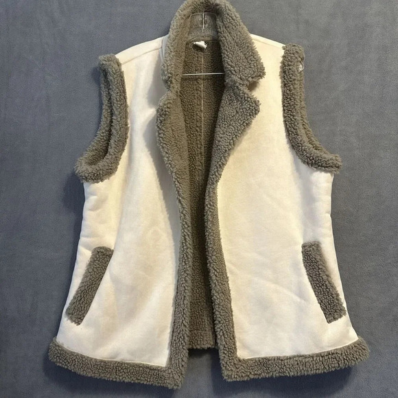 Akemi + Kin Anthropologie Phoebe Vest One Size Faux Suede Sherpa Lined Cozy - Picture 4 of 10